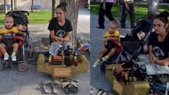 Kentin Tek Kadın Ayakkabı Boyacısı