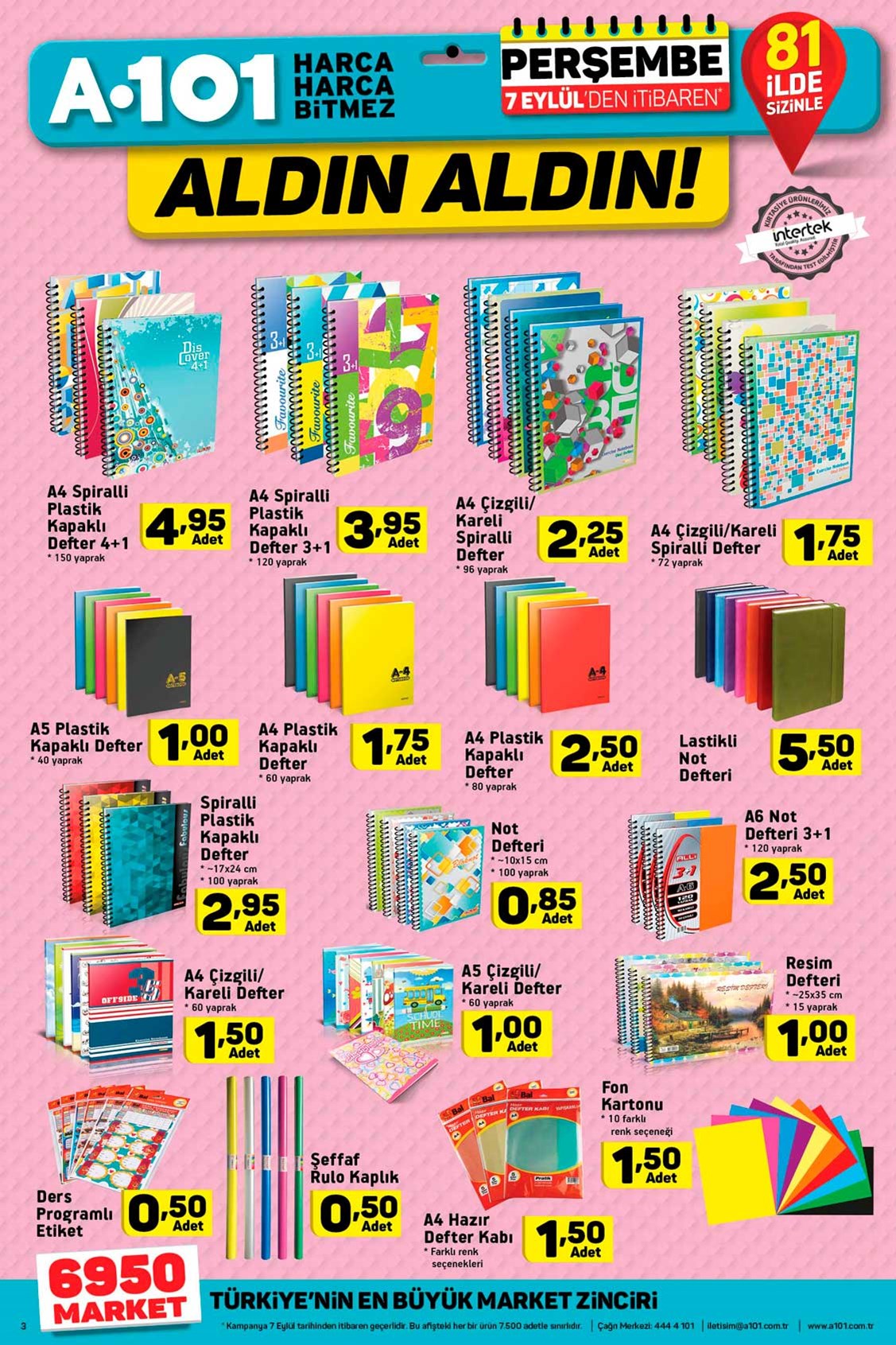 A101 Market 7 Eylül 2017 Aktüel Fırsat Ürünleri Kataloğu