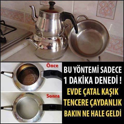 Kararan Çaydanlık İçi ve Dışı Nasıl Temizlenir ve Parlatılır?