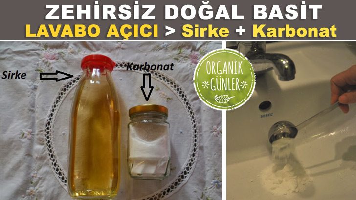 Karbonat Sirke ile Ev Yapımı Doğal Lavabo Açıcı