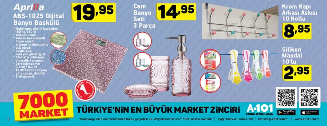 A101 Market 26 Ekim 2017 Aktüel Fırsat Ürünleri