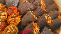 Kuru Patlıcan Ve Biber Dolması