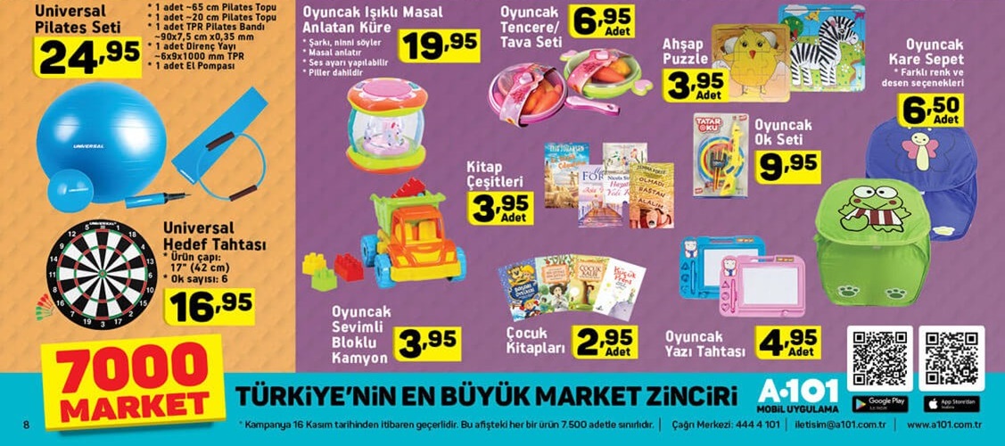 A101 Market 16 - 20 Kasım 2017 Aktüel Fırsat Ürünleri Kataloğu
