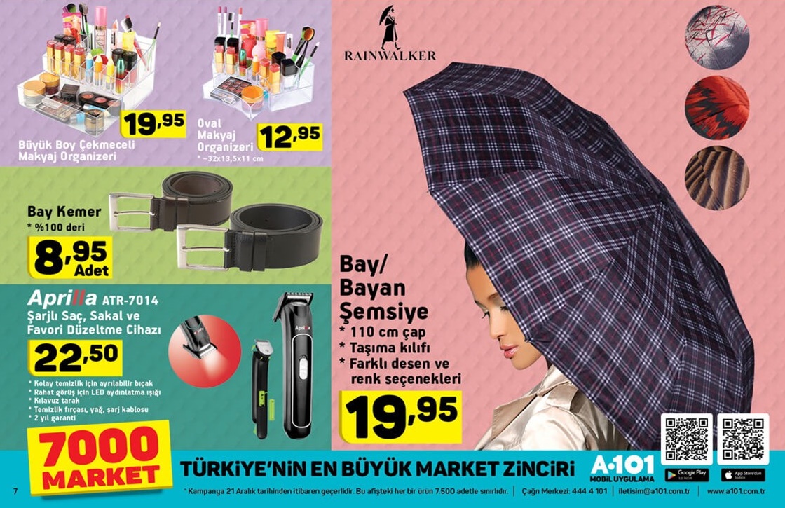 A101 Marketler 21 Aralık 2017 Fırsat Kataloğu Ürünleri