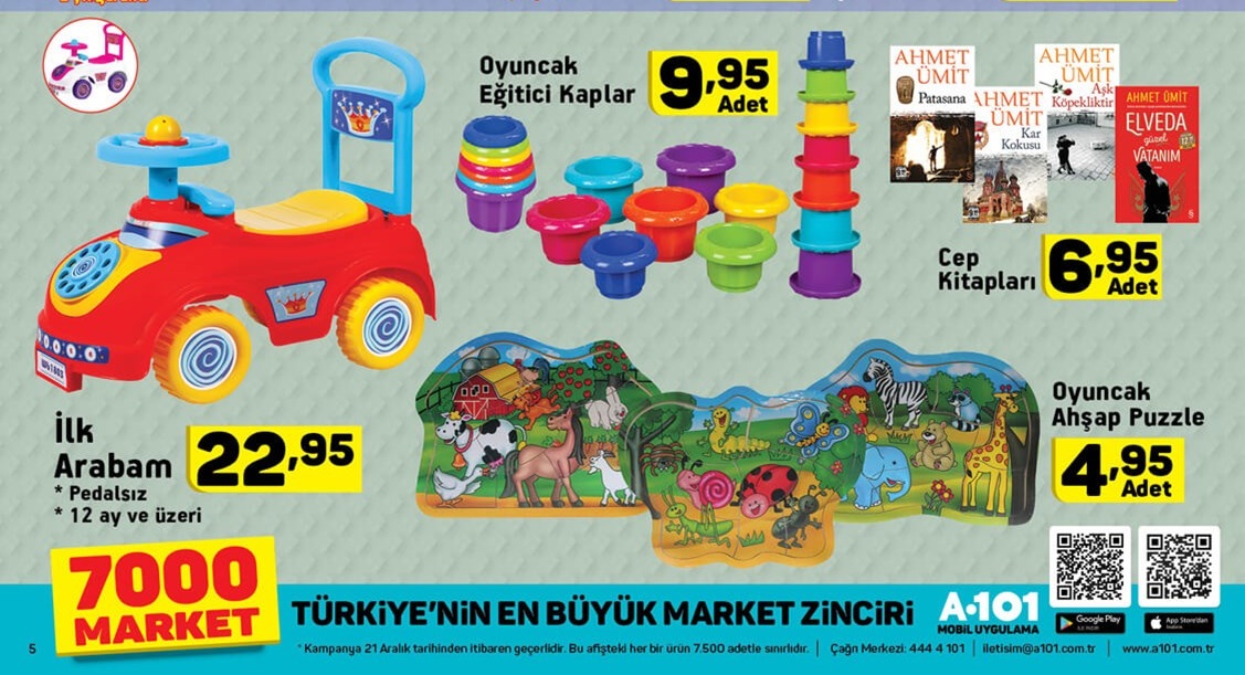 A101 Marketler 21 Aralık 2017 Fırsat Kataloğu Ürünleri