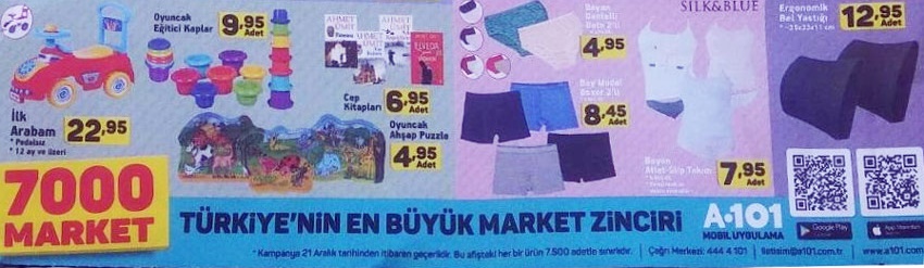 A101 Market 21 Aralık 2017 Fırsat Broşürü