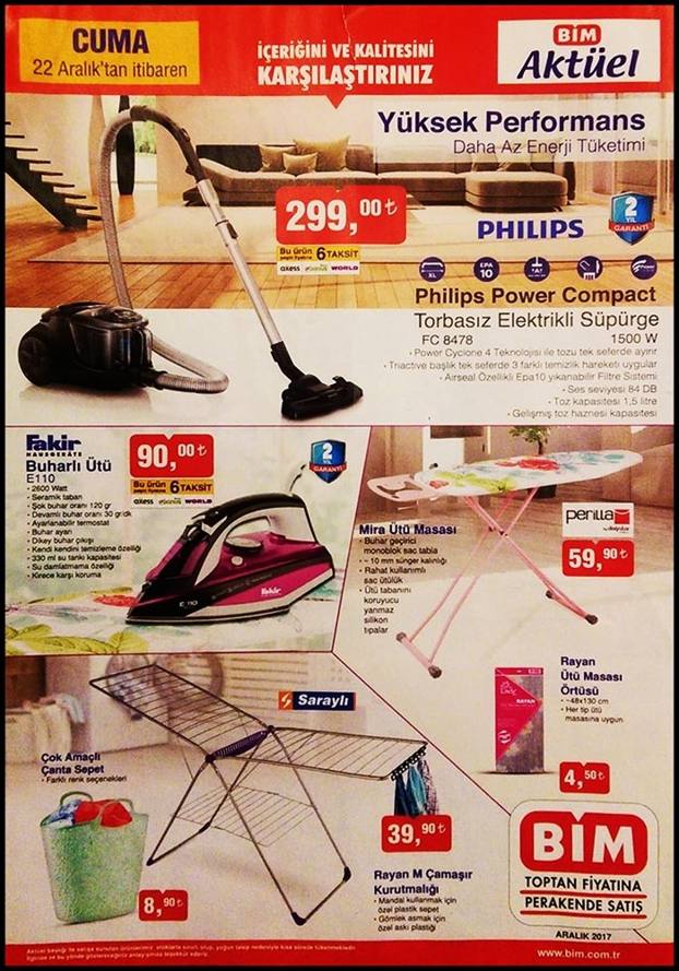 BİM Market 22 Aralık 2017 Fırsat Broşürü Kataloğu