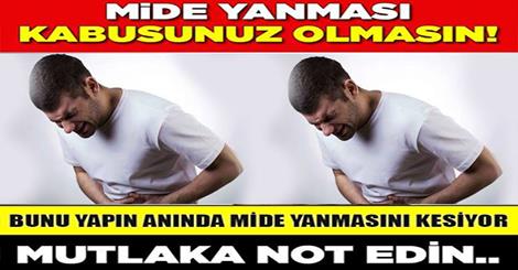 Mide Ekşimesine Ve Yanmasına Çare Olabilecek Doğal Yöntem