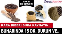 Karabiberi suda kaynatın, buharında 15 dk. durun ve