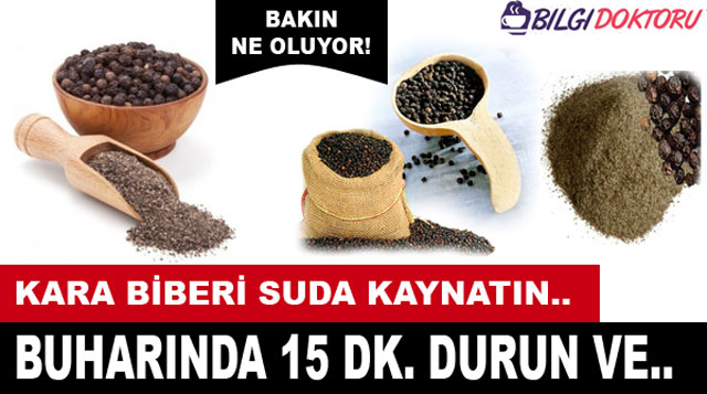 Karabiberi suda kaynatın, buharında 15 dk. durun ve