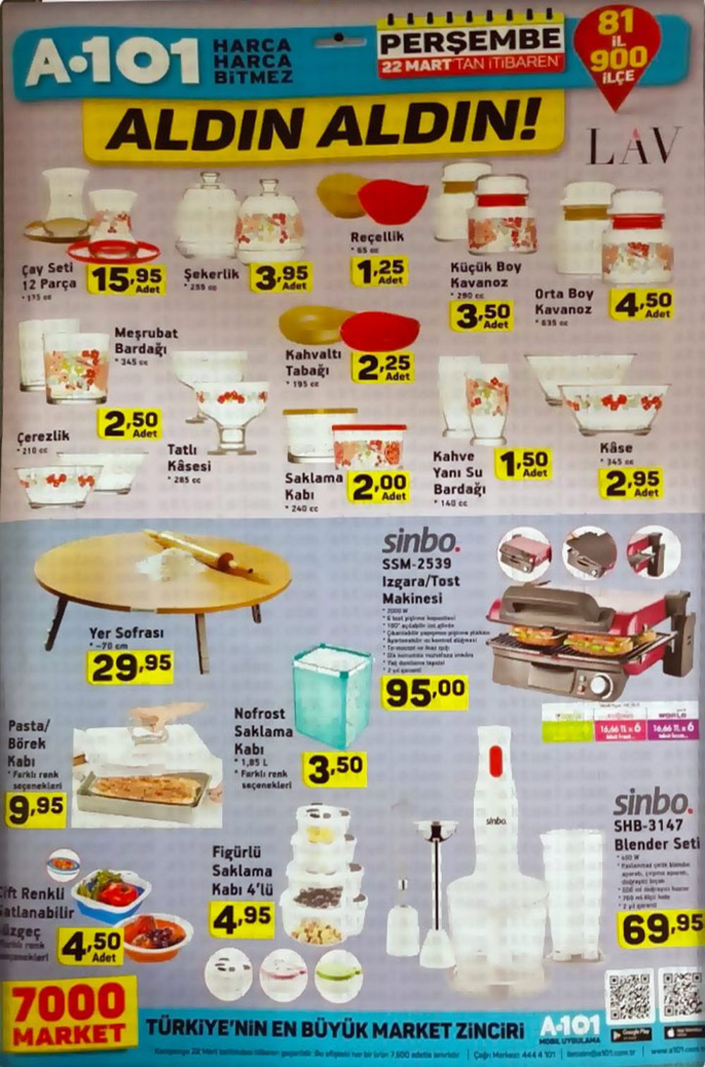 A101 22 Mart 2018 Akütüel Ürünler