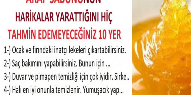 Arap Sabunun Harikalar Yarattığı Alanlarını Öğrenin Çok İşinize Yarayacak