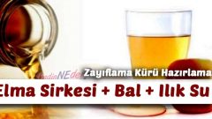 Elma Sirkesi Bal ve Ilık Su Etkili Zayıflama Kürü Hazırlama
