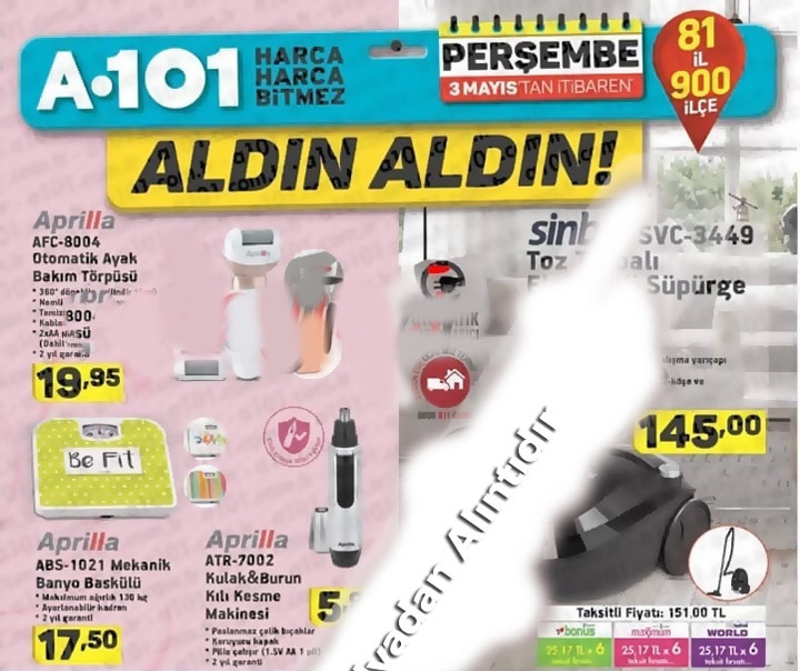 A101 3 Mayıs 2018 Aktüel Ürünleri Fırsat Kataloğu