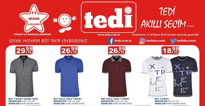 TEDİ aktüel ürünlerde 24 Nisan 1 Mayıs 2018