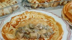 Tavuklu Mantarlı Krep Sarma