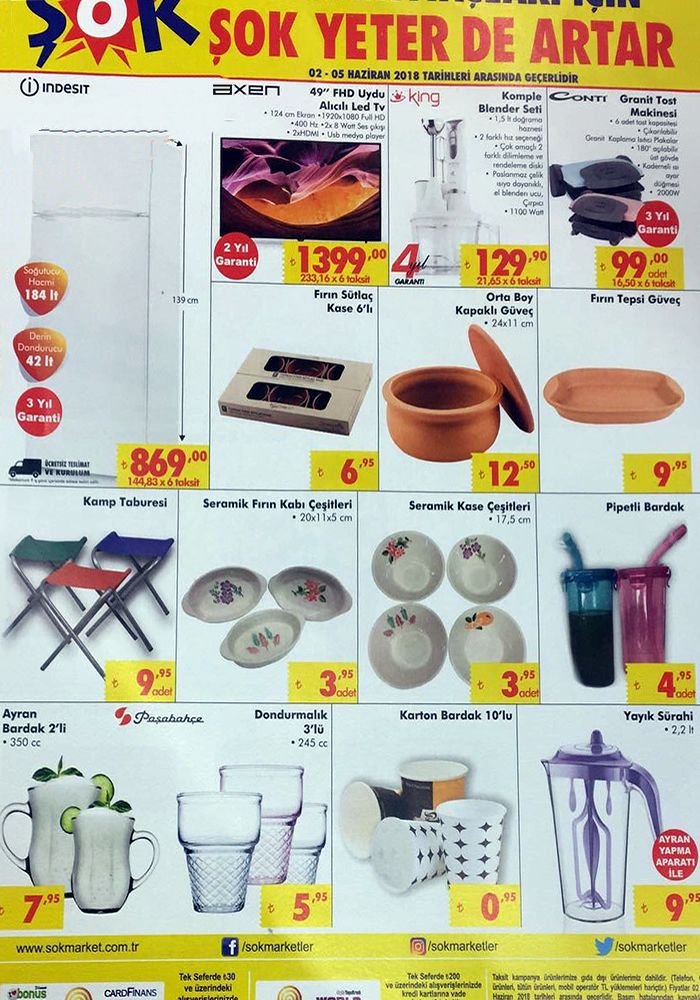 ŞOK 2 Haziran 2018 Aktüel Ürünler Fırsatları
