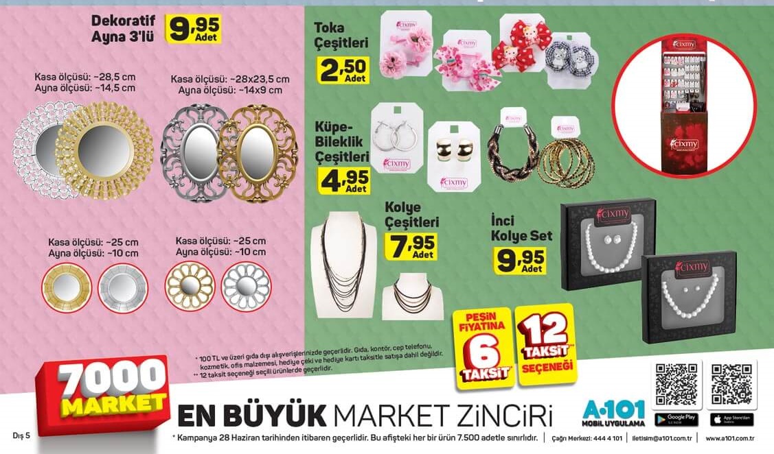 A101 Marketler 28 Haziran 2018 Aktüel İndirim Kataloğu