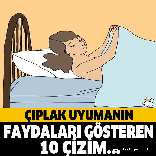 Çıplak Uyumanın Faydalarını Gösteren Çizim