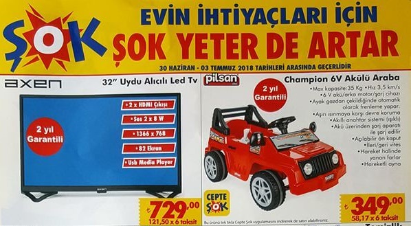 ŞOK 30 HAZİRAN 2018 HAFTA SONU KATALOĞU