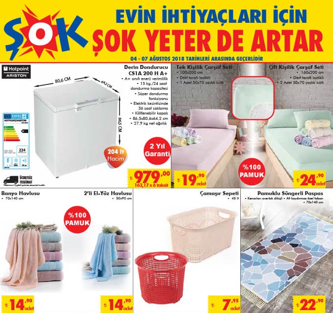 ŞOK 4 AĞUSTOS 2018 AKTÜEL ÜRÜNLER KATALOĞU