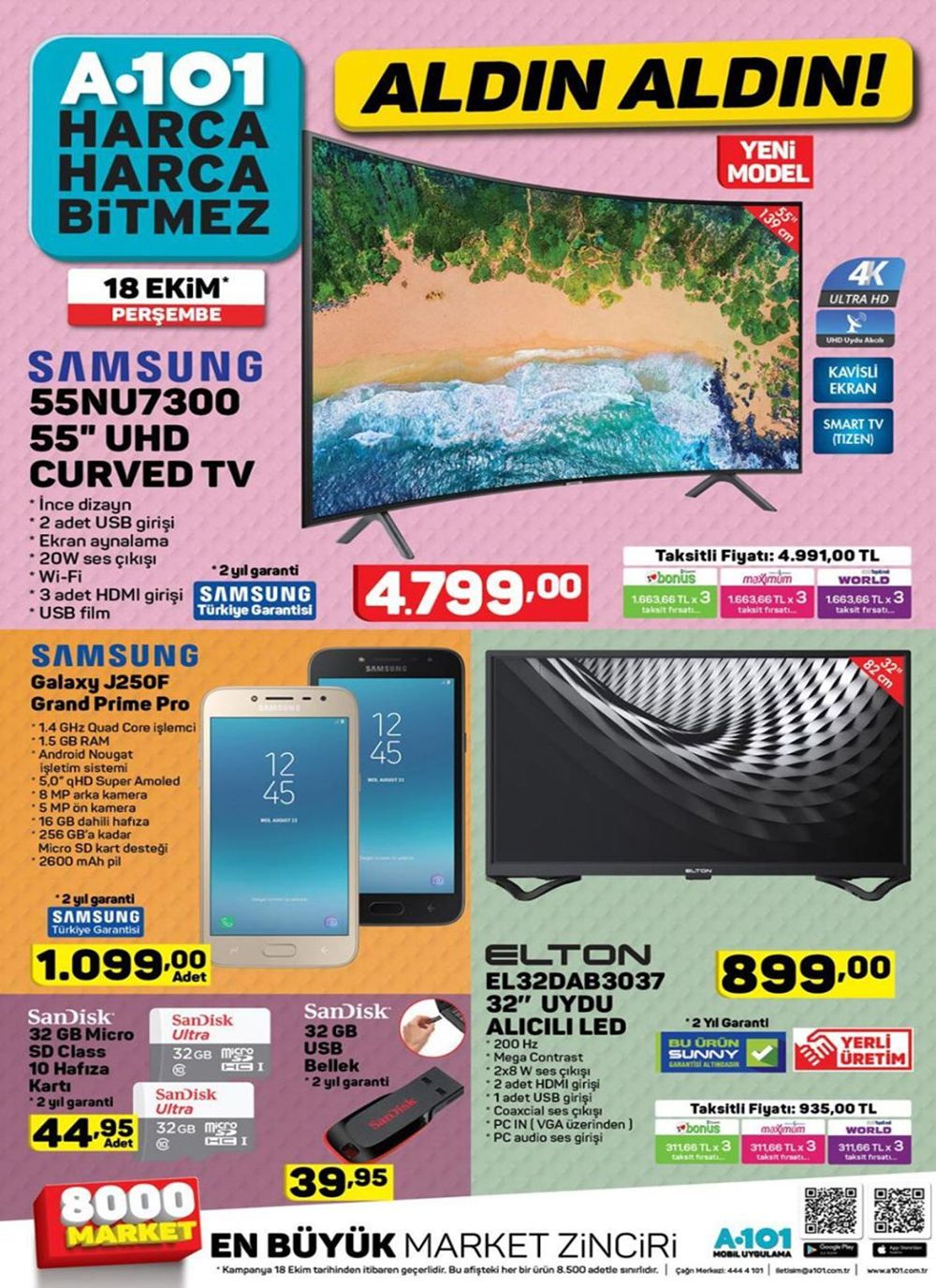 A101 18 Ekim 2018 İndirimli Fırsat Ürünleri