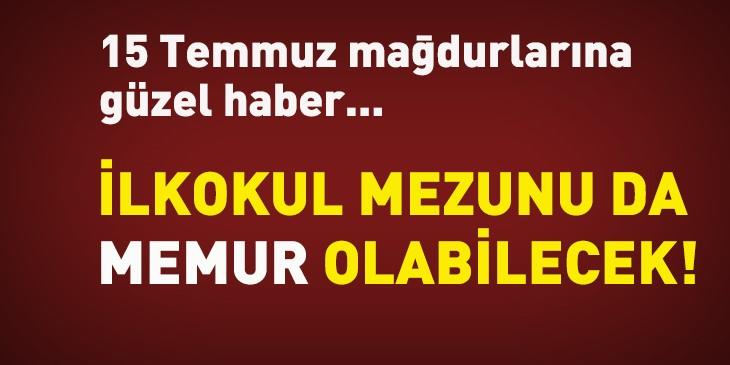 İlkokul mezunları da 'memur' olabilecek!