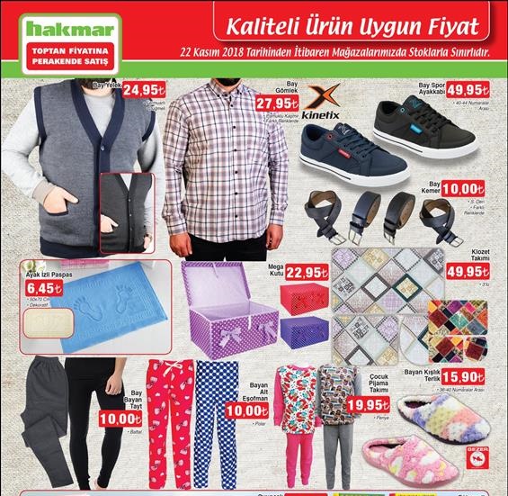 Hakmar 22 Kasım 2018 Aktüel Ürünler Kataloğu