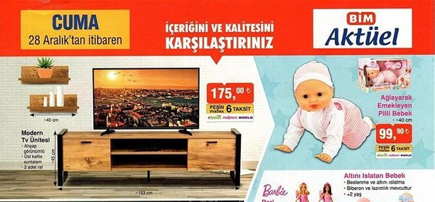 Yılın son BİM Aktüel Ürünler Kataloğu yayınlandı. BİM 28 Aralık 2018 Aktüel Kataloğu