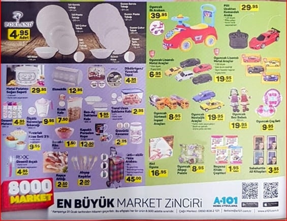 A101 Market 31 Ocak 2019 Aktüel İndirimli Ürünler Kataloğu